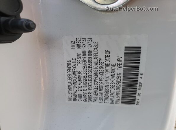 5FNRL6H82PB028812 2023 HONDA ODYSSEY White VIN sticker view