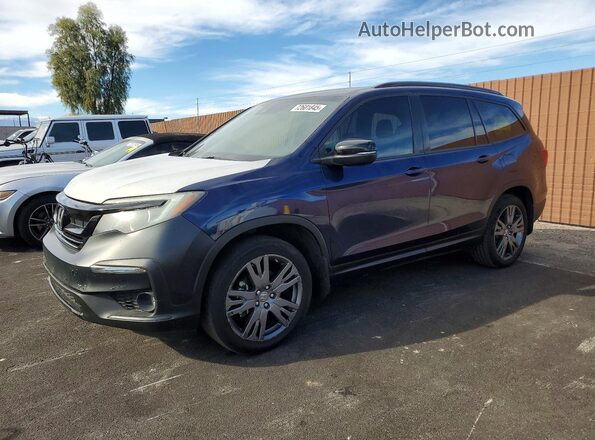 5FNYF5H38NB034497 2022 HONDA PILOT Синий Передняя левая четверть