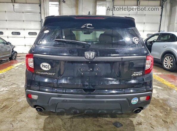 5FNYF8H2XKB000274 2019 HONDA PASSPORT Black Вид ззаду