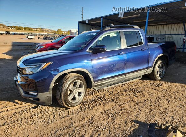5FPYK3F50MB027196 2021 HONDA RIDGELINE Синий Передняя левая четверть
