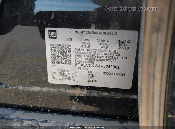 5GAEVCKW4PJ242001 2023 BUICK ENCLAVE Черный Вид подкапотного пространства