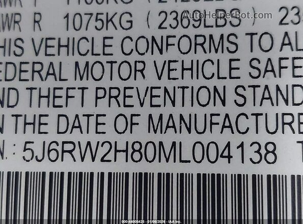 5J6RW2H80ML004138 2021 HONDA CRV Light Blue Вид подкапотного пространства
