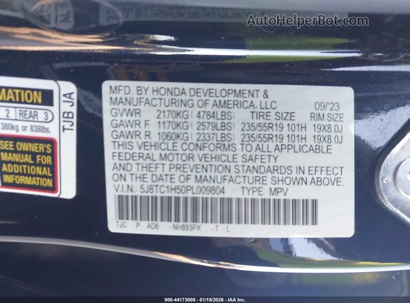 5J8TC1H50PL009804 2023 ACURA RDX Black Вид підкапотного простору