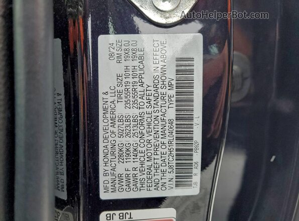 5J8TC2H51RL040648 2024 ACURA RDX Purple Շարժիչի բաժամունքի տեսք