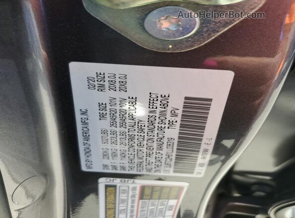 5J8TC2H61LL035319 2020 ACURA RDX Серый Вид наклейки с VIN-кодом