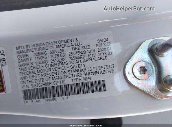 5J8TC2H88RL029110 2024 ACURA RDX Белый Вид подкапотного пространства