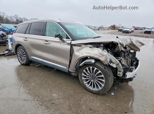 5LM5J7WC5MGL14424 2021 LINCOLN AVIATOR Бежевый Передняя правая четверть