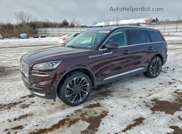 5LM5J7XC2RGL08568 2024 LINCOLN AVIATOR Бордовый Передняя левая четверть