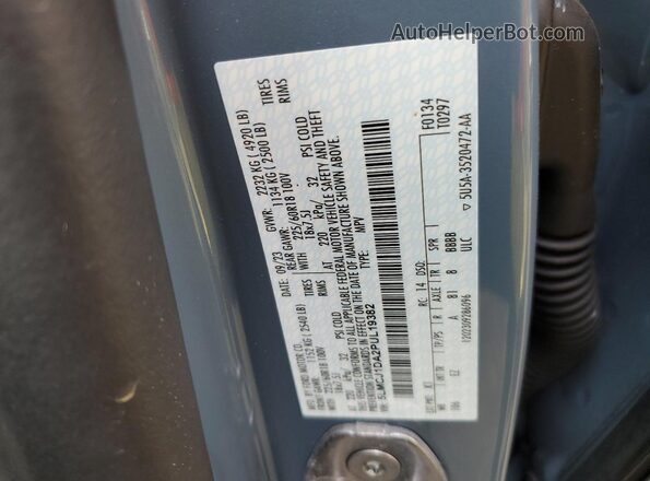 5LMCJ1DA2PUL19382 2023 LINCOLN CORSAIR Gray Widok naklejki z numerem VIN