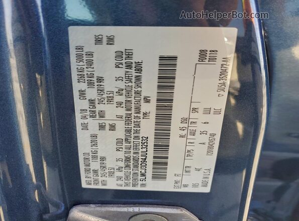5LMCJ3D94JUL32532 2018 LINCOLN MKC Синий Вид подкапотного пространства