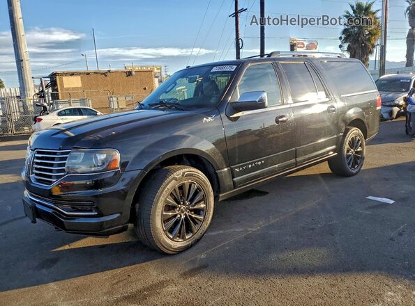 5LMJJ3HT1HEL08965 2017 LINCOLN NAVIGATOR Black Vista tres cuartos delantera izquierda