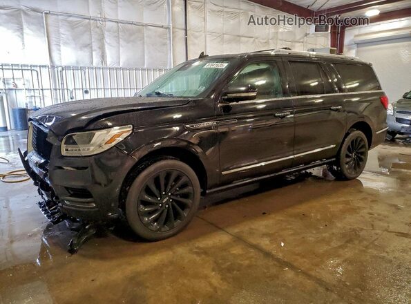 5LMJJ3LT2MEL07955 2021 LINCOLN NAVIGATOR Black Առջևի ձախ երեք քառորդ տեսարան