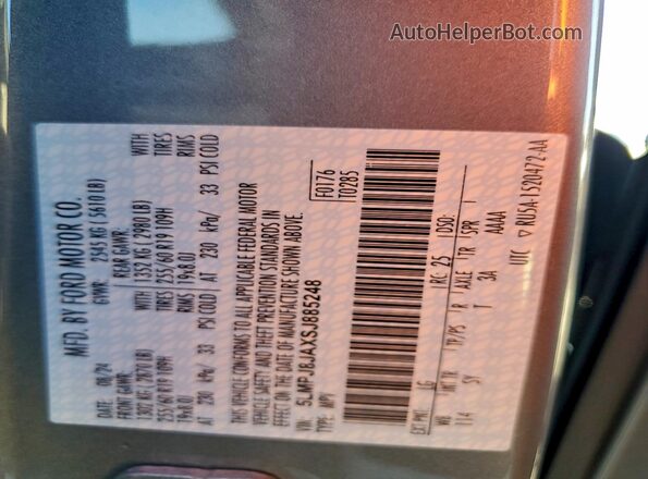 5LMPJ8JAXSJ885248 2025 LINCOLN NAUTILUS Silver VIN կոդի պիտակի տեսք