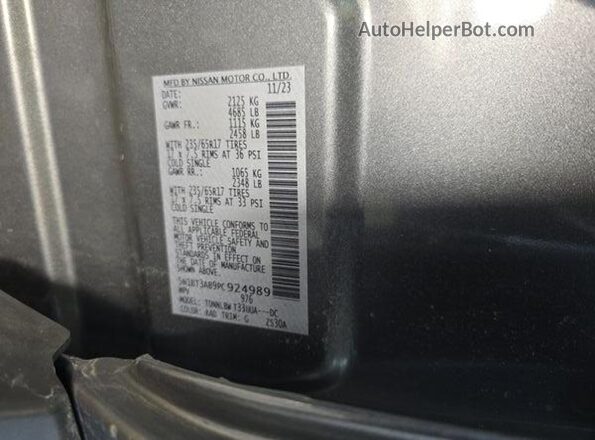 5N1BT3AB9PC924989 2023 NISSAN ROGUE  Вид задней части салона