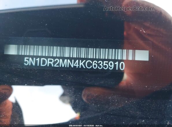 5N1DR2MN4KC635910 2019 NISSAN PATHFINDER Black Vista del compartimento del motor