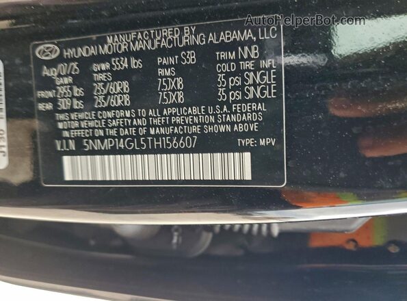5NMP14GL5TH156607 2026 HYUNDAI SANTA Черный Вид наклейки с VIN-кодом