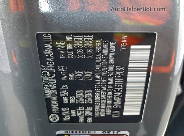 5NMP24GL3TH179087 2026 HYUNDAI SANTA Gray Vista interior de 360 grados