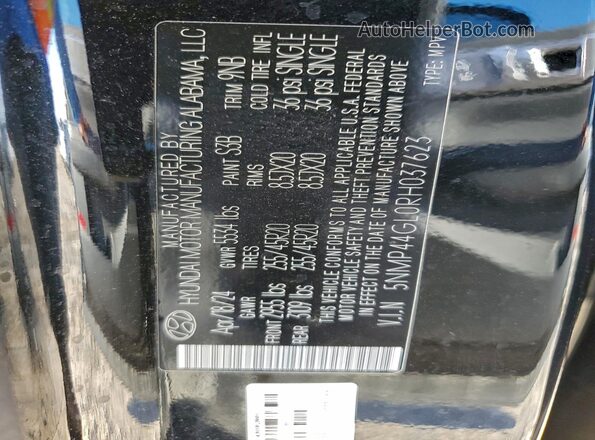 5NMP44GL0RH037623 2024 HYUNDAI SANTA Black Սալոնի 360 աստիճան տեսք