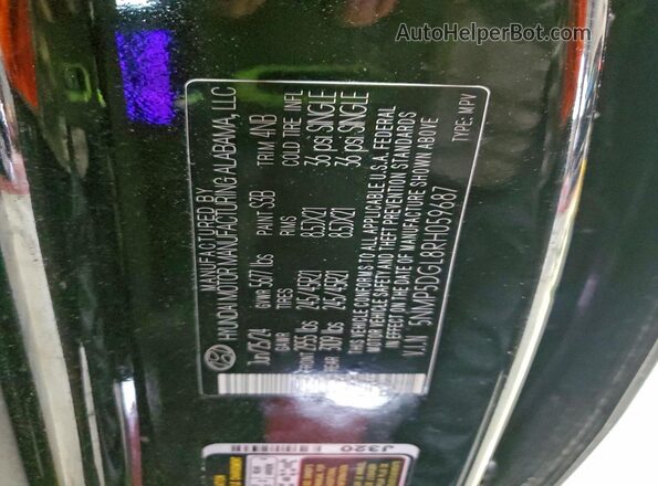 5NMP5DGL8RH059687 2024 HYUNDAI SANTA FE CALLIGRAPHY Black Vista de la etiqueta del VIN