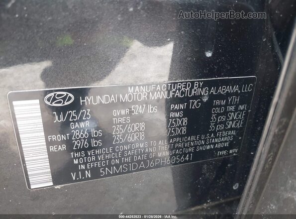 5NMS1DAJ6PH605641 2023 HYUNDAI SANTA FE Gray Вид підкапотного простору