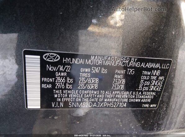 5NMS2DAJXPH527104 2023 HYUNDAI SANTA FE Серый Вид подкапотного пространства