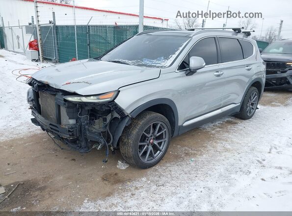 5NMS3CAA7LH205814 2020 HYUNDAI SANTA FE Серебряный Передняя левая четверть