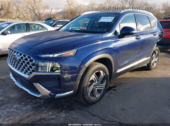 5NMS3DAJ9MH339960 2021 HYUNDAI SANTA FE Синий Передняя левая четверть