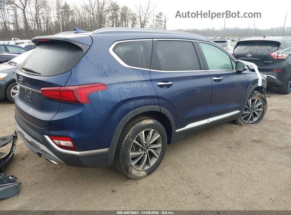 5NMS53AD7KH042519 2019 HYUNDAI SANTA FE Синий Задняя правая четверть