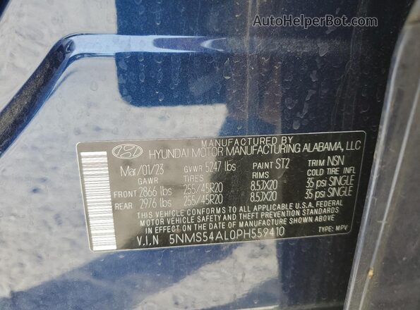 5NMS54AL0PH559410 2023 HYUNDAI SANTA FE CALLIGRAPHY Blue სალონის 360-გრადუსიანი ხედი