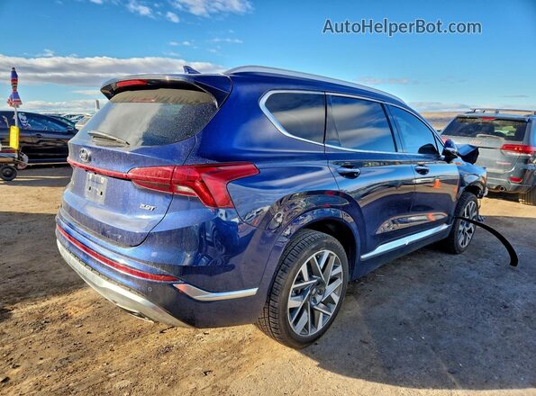 5NMS54ALXNH466861 2022 HYUNDAI SANTA FE CALLIGRAPHY Blue უკანა მარჯვენა