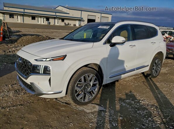 5NMS5DAL0MH358599 2021 HYUNDAI SANTA FE CALLIGRAPHY White Vista tres cuartos delantera izquierda