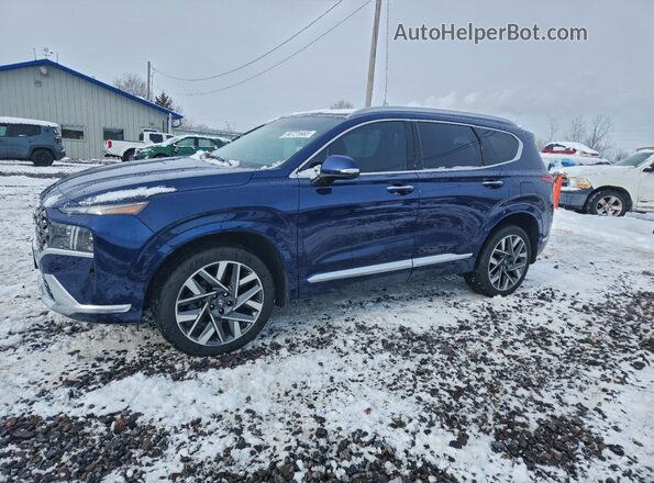 5NMS5DAL1NH387112 2022 HYUNDAI SANTA FE CALLIGRAPHY Blue წინა მარცხენა ხედი სამი მეოთხედიდან