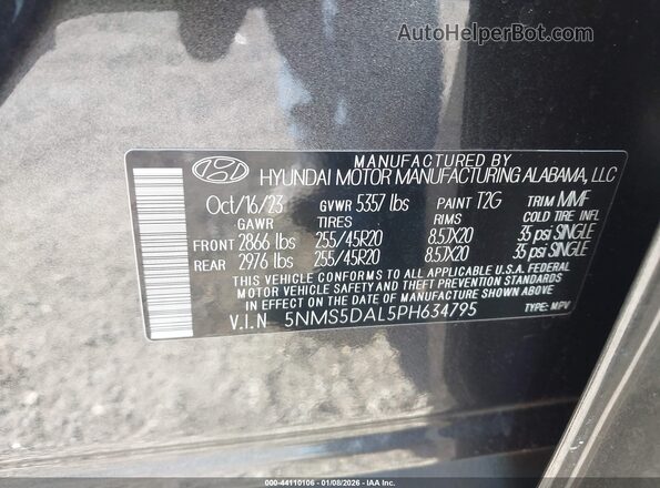 5NMS5DAL5PH634795 2023 HYUNDAI SANTA FE CALLIGRAPHY Серый Вид подкапотного пространства