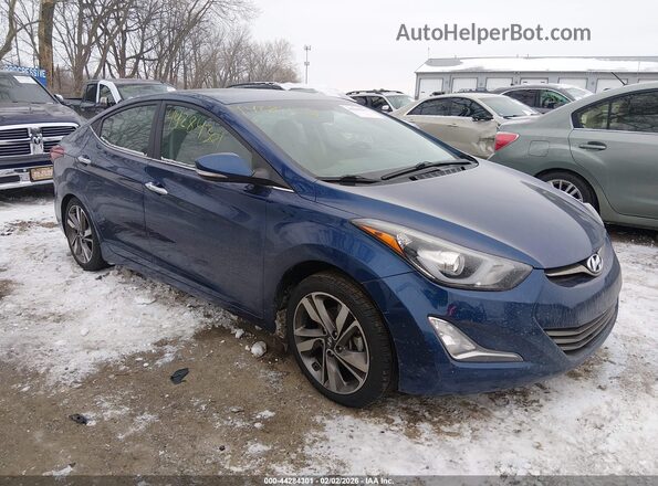 5NPDH4AE6GH742895 2016 HYUNDAI ELANTRA Blue Przód prawy