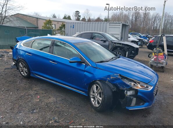 5NPE34AF2JH635264 2018 HYUNDAI SONATA Blue Delantero derecho