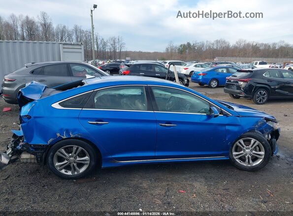 5NPE34AF2JH635264 2018 HYUNDAI SONATA Blue Vista interior trasera