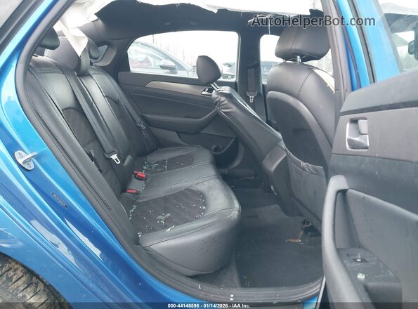 5NPE34AF2JH635264 2018 HYUNDAI SONATA Blue Vista de la etiqueta del VIN