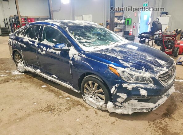 5NPE34AF4GH380450 2016 HYUNDAI SONATA Синий Передняя правая четверть