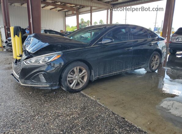 5NPE34AF5KH735652 2019 HYUNDAI SONATA Черный Передняя левая четверть