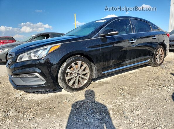 5NPE34AF7HH453604 2017 HYUNDAI SONATA Черный Передняя левая четверть