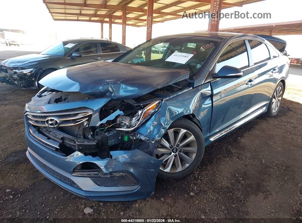 5NPE34AF9HH480190 2017 HYUNDAI SONATA Синий Передняя левая четверть