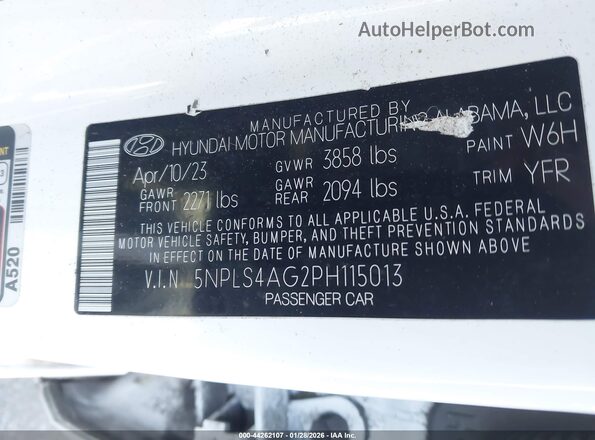 5NPLS4AG2PH115013 2023 HYUNDAI ELANTRA Белый Вид подкапотного пространства