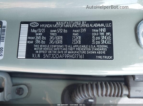 5NTJDDAF9PH077161 2023 HYUNDAI SANTA CRUZ Green Widok komory silnika