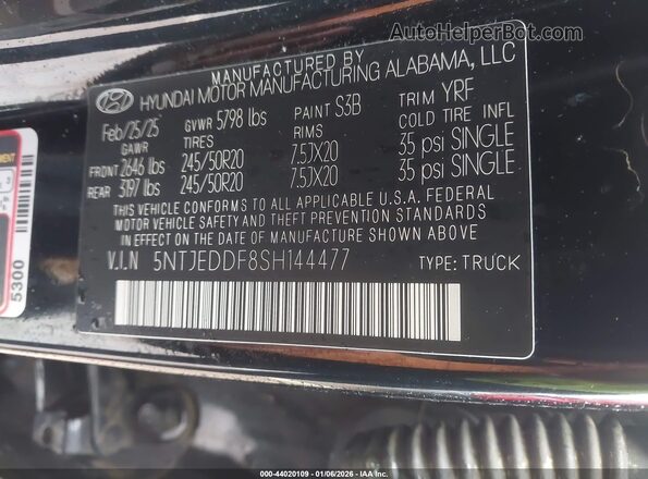 5NTJEDDF8SH144477 2025 HYUNDAI SANTA CRUZ Black Engine compartment view