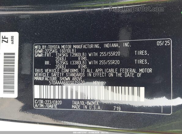 5TDAAAA68SS015520 2025 LEXUS TX 350 Black ძრავის განყოფილების ხედი