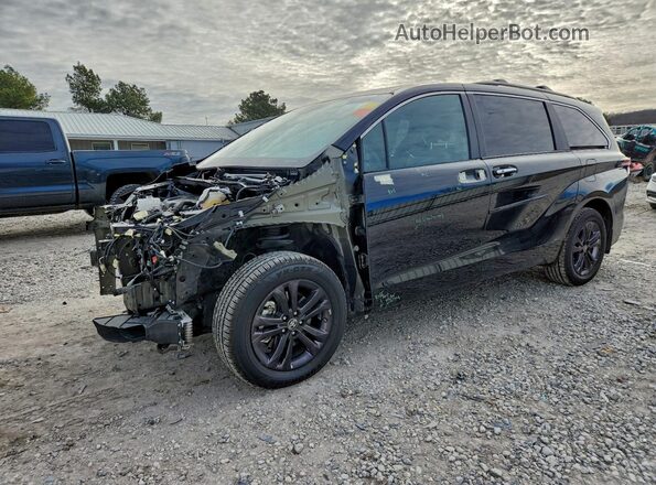 5TDCSKFCXRS117549 2024 TOYOTA SIENNA Black წინა მარცხენა ხედი სამი მეოთხედიდან