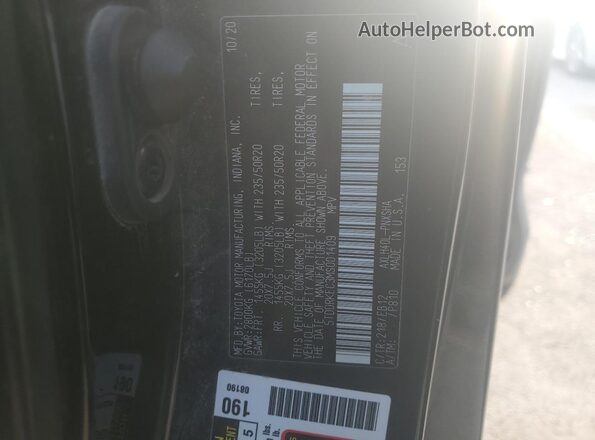 5TDDRKEC3MS001409 2021 TOYOTA SIENNA Black Widok naklejki z numerem VIN