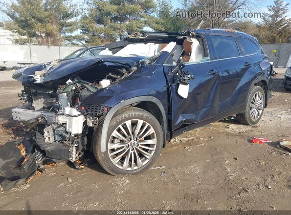 5TDFZRBH9MS126402 2021 TOYOTA HIGHLANDER Синий Передняя левая четверть