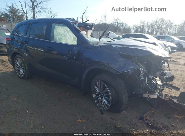 5TDFZRBH9MS126402 2021 TOYOTA HIGHLANDER Синий Передняя правая четверть