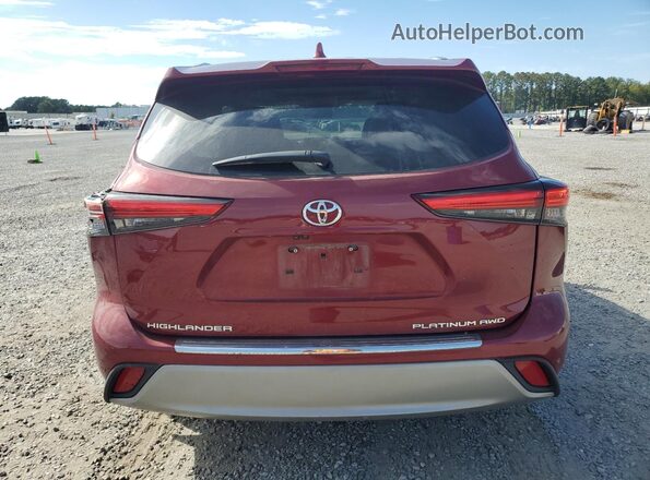 5TDFZRBHXMS097458 2021 TOYOTA HIGHLANDER Красный Вид сзади